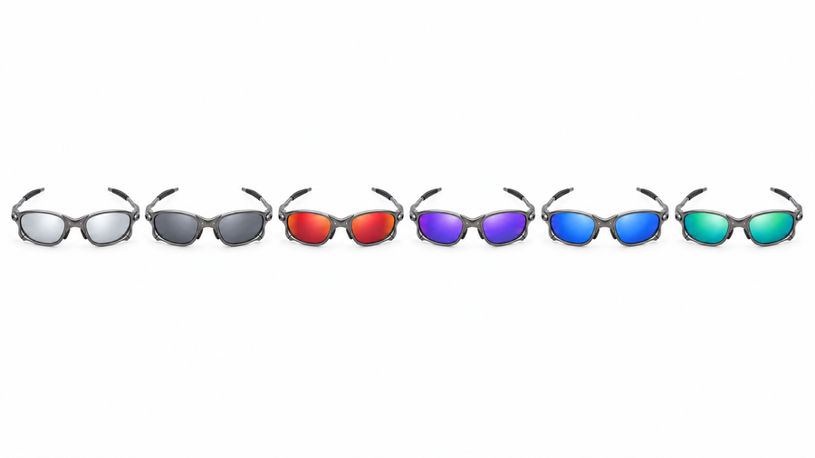 Houser metal sunglasses in six lens colours: Silver Mirror, Smoke, Red Mirror, Purple Mirror, Blue Mirror and Green Mirror