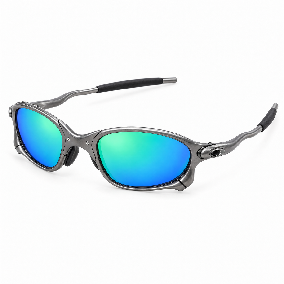 Houser Metal Sunglasses, Green Mirror lenses, angled view