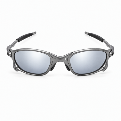Houser Metal Sunglasses, Silver Mirror lenses, front view