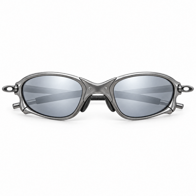 Houser Metal Sunglasses folded, Silver Mirror lenses